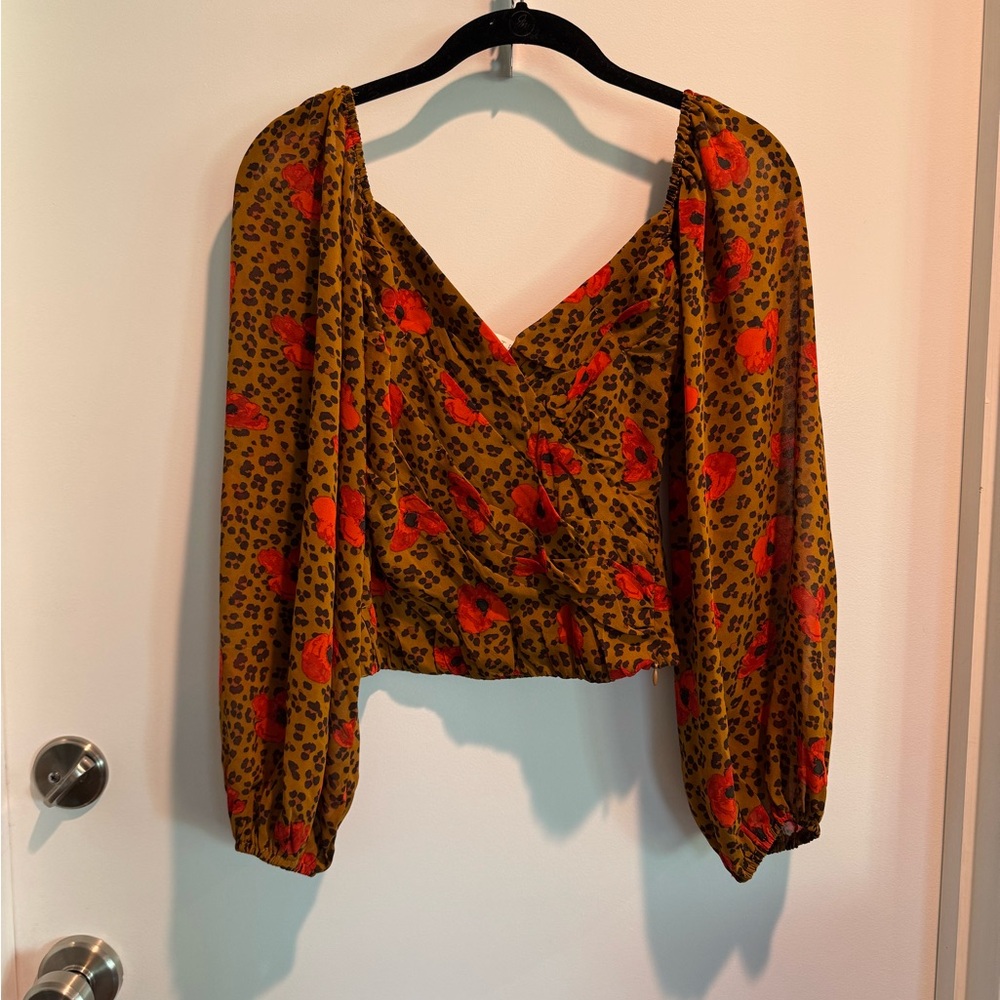 Leopard and Floral Blouse
